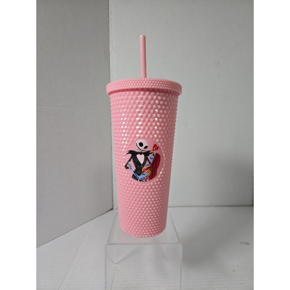20 oz Plastic Textured Tumbler Pink Disney Nightmare Before Christmas